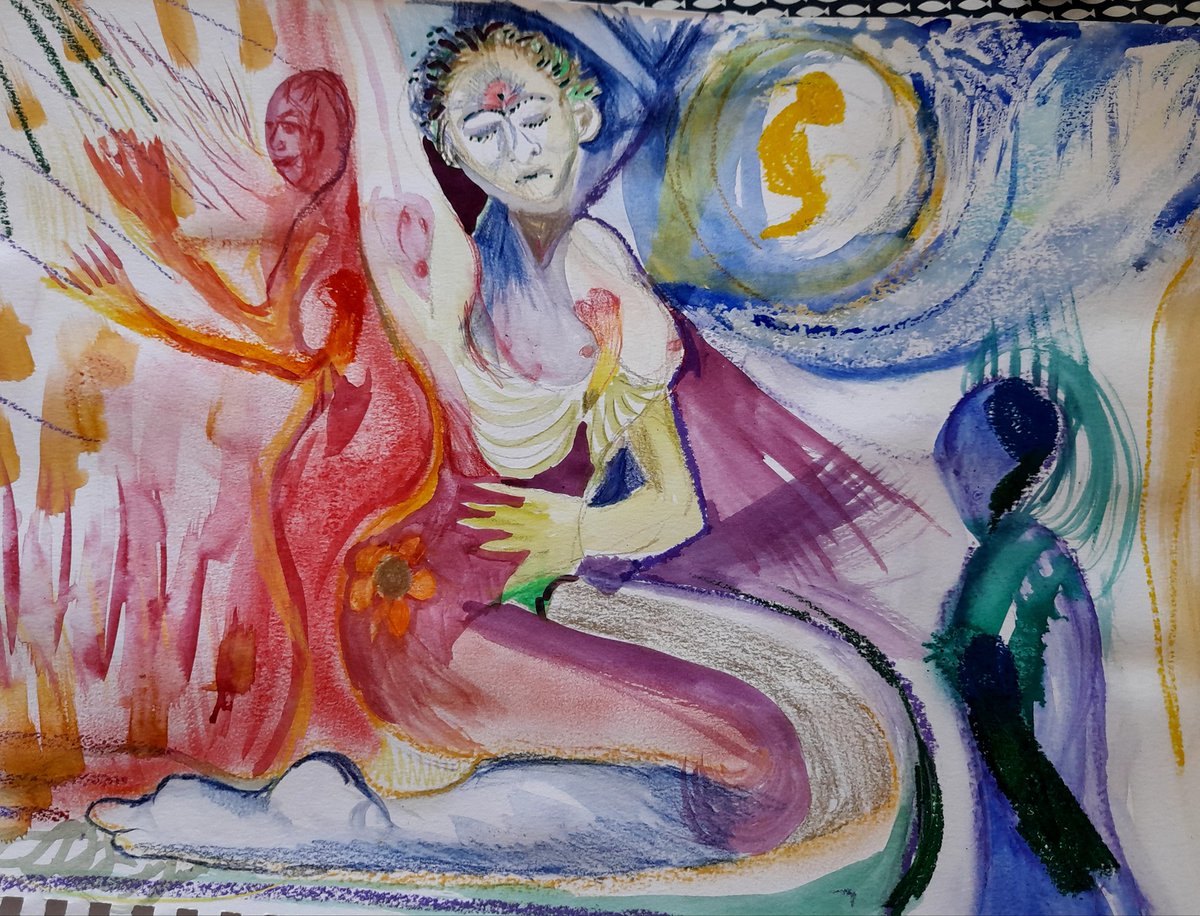 Our Art of Self expression art group facilitated by <a href="/TanazAssefi/">Tanaz Assefi</a> is in full swing.

We absolutely love this piece by Eleanor Harris 😍

#MaternalMentalHealth #MentalHealthAwareness