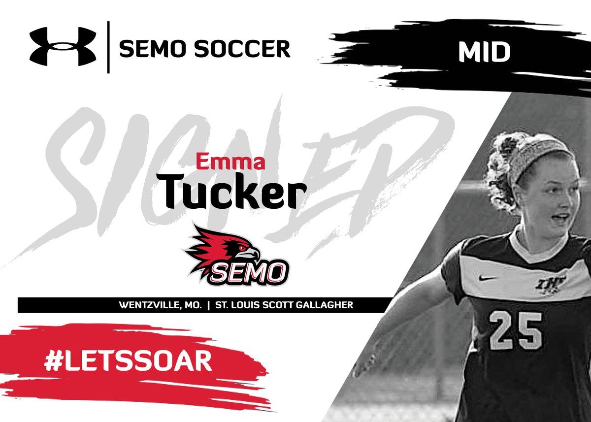 SEMOSoccer's tweet photo. Welcome to the Redhawk Family, Emma Tucker! 🥳📝

#LetsSoar 
🖤❤️ https://t.co/GppPLGEON0