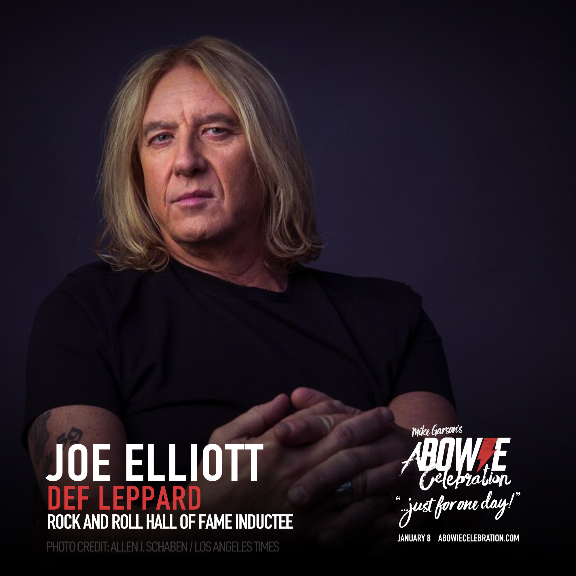 Def Leppard We Re Thrilled To Share That Joe Will Be Taking Part In Mikegarson S A Bowie Celebration Just For One Day To Celebrate Davidbowiereal And His Important Legacy Join Joe