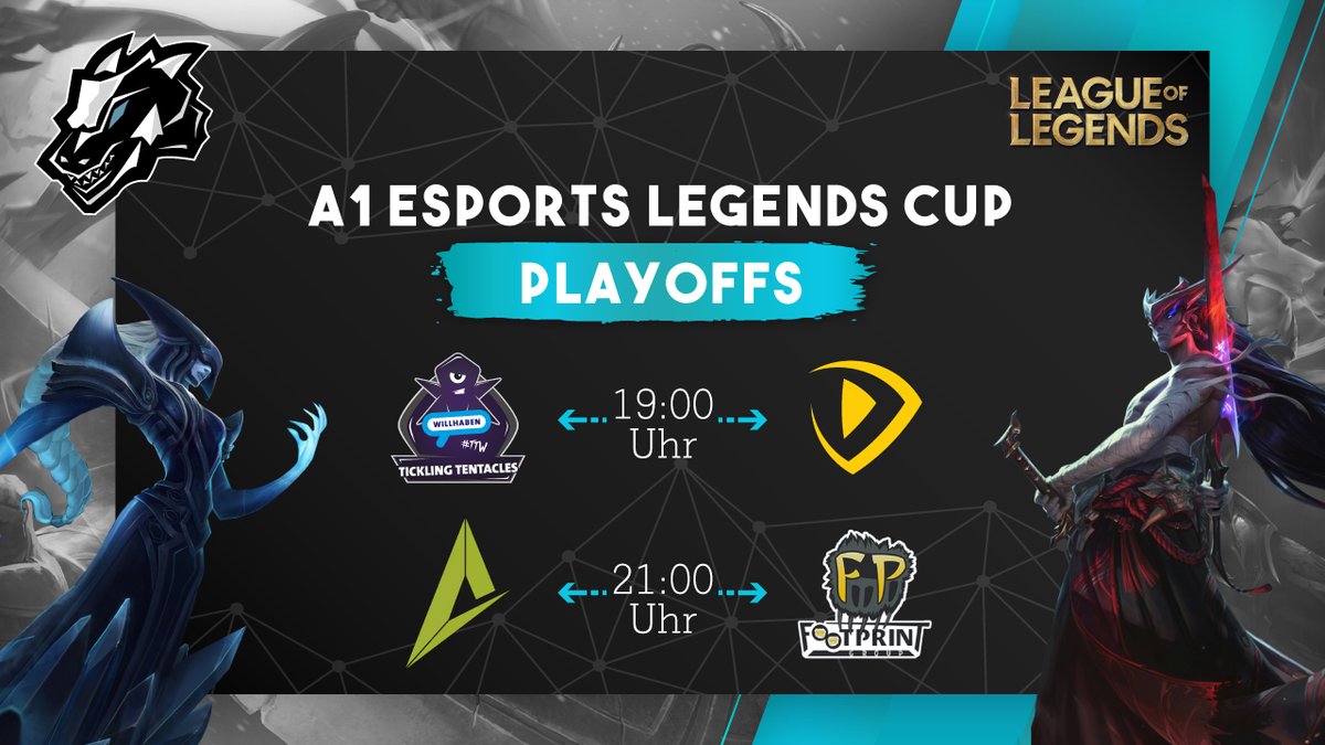 A1eSports_AT's tweet photo. Die #LeagueOfLegends Gruppenphase ist vorbei!💪Am Freitag ab 19:00 Uhr geht es bereits actiongeladen weiter, mit den Playoffs im #A1eSports Legends Cup🤩 4 Teams im Kampf um den Finaleinzug⚔️Wer wird sich den Titel am 28. November holen?🏆 #RoadtotheFinal  #FallSplit2020 #eSports https://t.co/P4SO9auMwQ