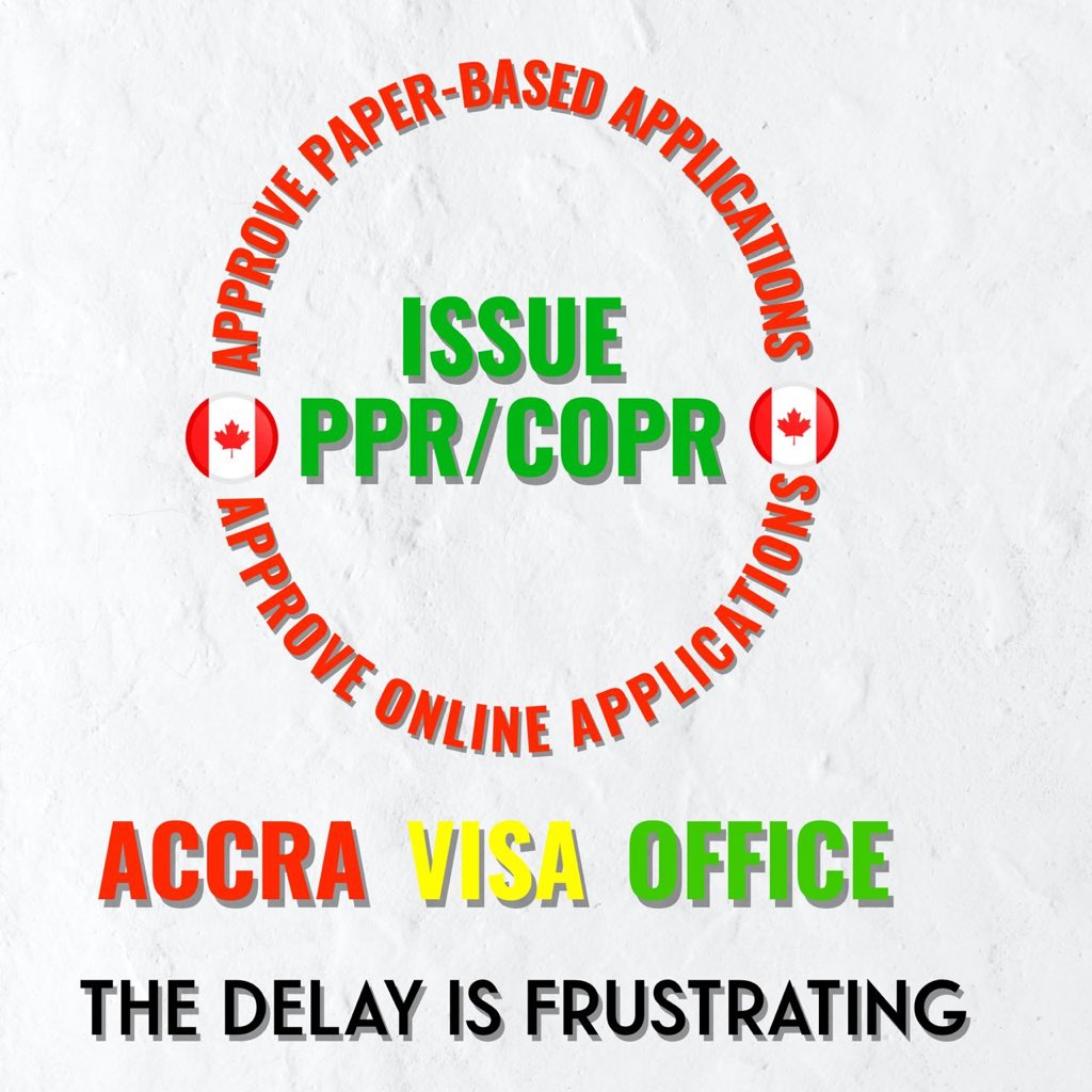 COPRPOSTMARCH18's tweet photo. @shelby_thevenot @CitImmCanada @TorontoStar Thank you for being our voice. Many #outland_PR_applications are left in frustration with almost no clear response to their webforms. #LetPRsEnter #Releaseppraccra #GetOttawaVisaOfficeToWork #GetSydneyVOworking @CanHCGhana @CBCNews @globalnews @marcomendicino @JustinTrudeau https://t.co/lPzmUnIJyn