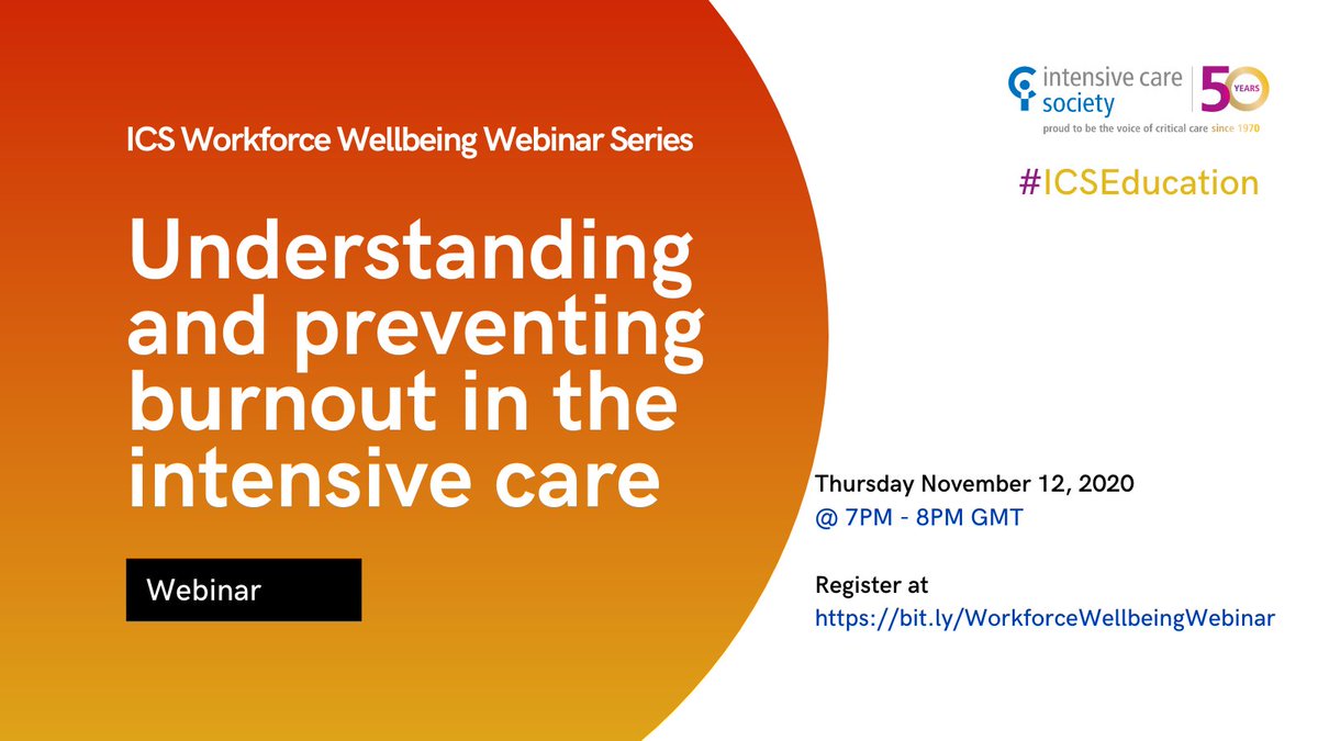 Intensive Care Society 💙 (@ics_updates) on Twitter photo 🧯Less than 1 day until a topic on everyone's minds: #Burnout
Join <a href="/DrJulie_H/">Dr Julie Highfield</a> <a href="/CamplingPenny/">Penny Campling</a> to understand & preventing burnout : From its' manifestations in the #ICU to managing emotional responses at work
💙Accredited by <a href="/RCoANews/">Royal College of Anaesthetists</a> for CPD
👉Join in bit.ly/WorkforceWellb… 🧯Less than 1 day until a topic on everyone's minds: #Burnout
Join <a href="/DrJulie_H/">Dr Julie Highfield</a> <a href="/CamplingPenny/">Penny Campling</a> to understand & preventing burnout : From its' manifestations in the #ICU to managing emotional responses at work
💙Accredited by <a href="/RCoANews/">Royal College of Anaesthetists</a> for CPD
👉Join in bit.ly/WorkforceWellb…