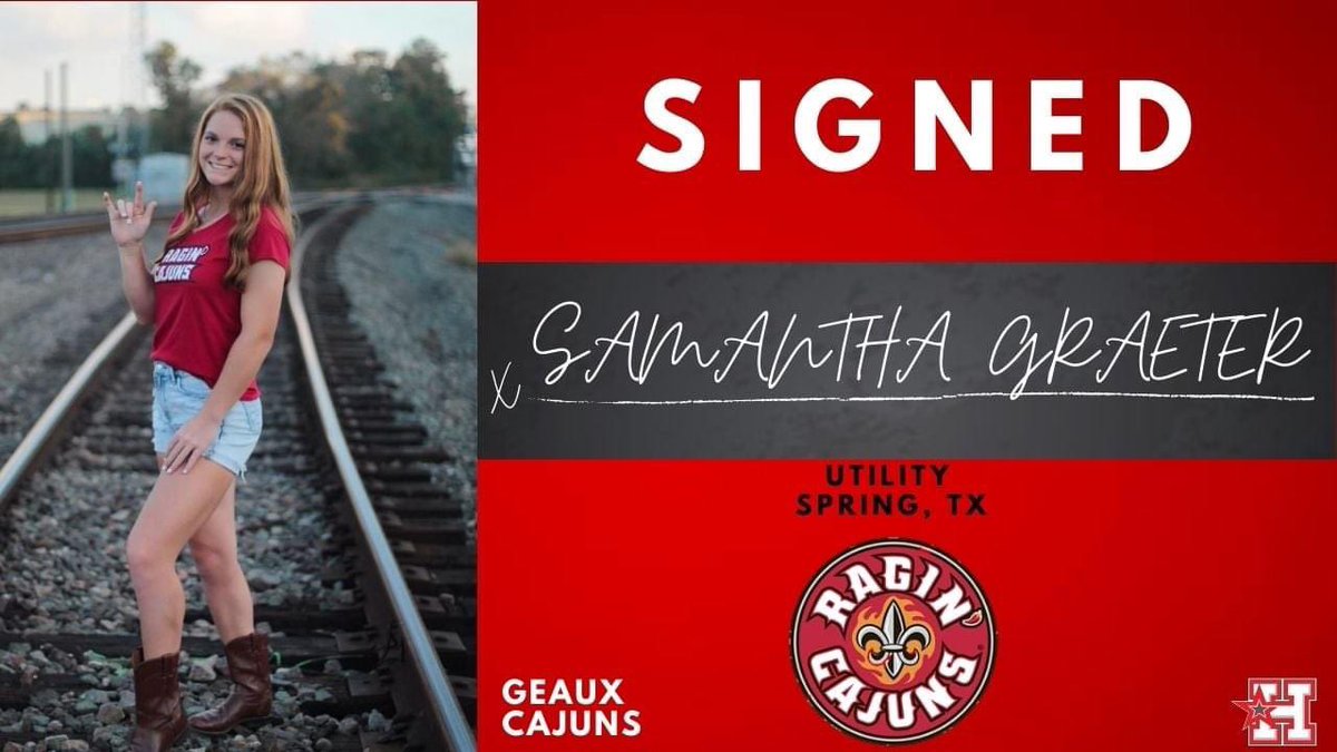 Congrats <a href="/samanthagraeter/">Samantha</a> on signing her NLI to play for Coach Glasco and the <a href="/RaginCajunsSB/">Louisiana Ragin' Cajuns® Softball</a> !! #bangbang #geauxcajuns