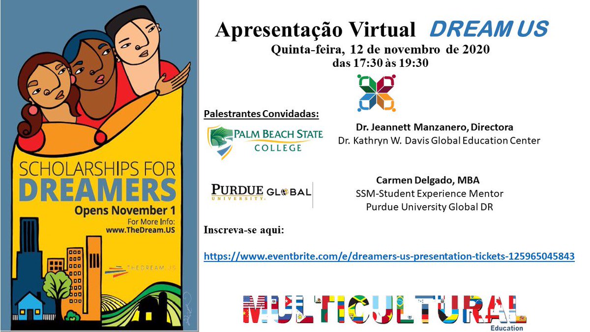 Javier Ortolaza (@javierortolaza) on Twitter photo Join us Thursday, November 12, 2020, from 5:30 pm – 7:30 pm, Dr. Manzanero from the Global Education Center of PBSC & Carmen Delgado from Perdue University Global DR will be presenting the DREAM US Scholarship. <a href="/PBStateCollege/">Palm Beach State College</a> <a href="/EsolPbc/">ESOL PB Schools</a> <a href="/harveyoaxaca/">Dr. Harvey Oaxaca</a> Join us Thursday, November 12, 2020, from 5:30 pm – 7:30 pm, Dr. Manzanero from the Global Education Center of PBSC & Carmen Delgado from Perdue University Global DR will be presenting the DREAM US Scholarship. <a href="/PBStateCollege/">Palm Beach State College</a> <a href="/EsolPbc/">ESOL PB Schools</a> <a href="/harveyoaxaca/">Dr. Harvey Oaxaca</a>