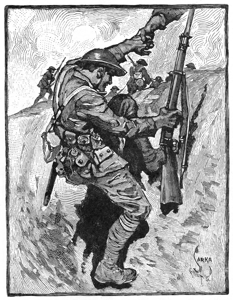 ArchivesHiw's tweet photo. Engraving was originally a watercolour painting by Charles Sarka. Third out of four liberty loans issued by the Liberty Loan Committee to encourage Americans to buy bonds to financially support the war effort. Easy way to show one’s patriotism. 

Printing Art (1918-05) https://t.co/eLigmR80sc