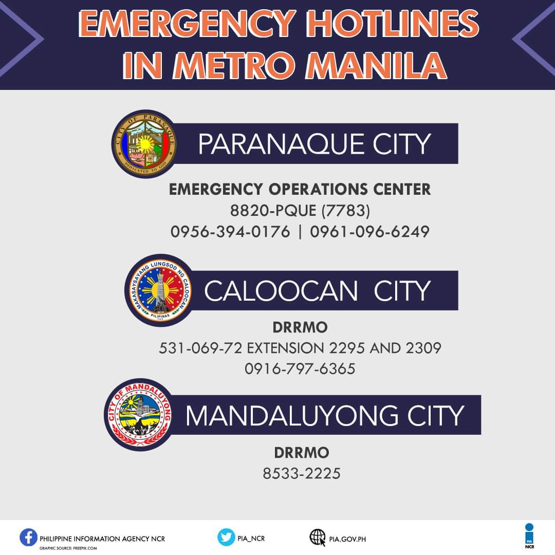 rapplerdotcom's tweet photo. Typhoon Ulysses continue to bring fierce winds and rain in Metro Manila. Power outages have also been reported due to the typhoon. Here are emergency hotlines from various offices to take note of in case of emergency. 📷 PIA-NCR #UlyssesPH https://t.co/W5yGHebvVJ