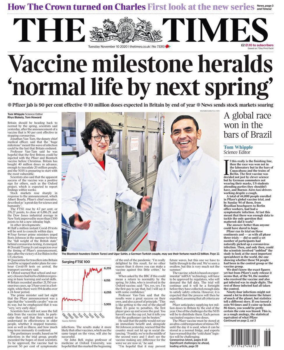 İnsanlık adına, hepimiz adına ne kadar da gurur verici. Prof Özlem Türeci ve eşi Prof. Uğur Şahin...Aydınlıkla, Bilimle, çağdaşlıkla, imkan sağlanmasıyla, kadın erkek eşitliğiyle aşılmayacak zorluk yok.