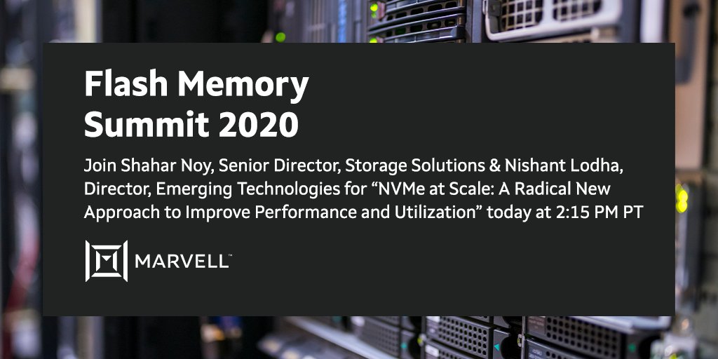 MarvellTech's tweet image. Join the Break-out Session B-7: Ethernet-Attached SSDs Lead to Higher-Performing Storage for “NVMe at Scale: A Radical New Approach to Improve Performance &amp;amp; Utilization” today at 2:15 PM PT bit.ly/35m1s91  #FlashMemorySummit2020