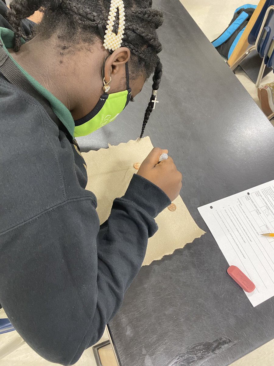 Ms_Pezza's tweet photo. Which will hold more drops of water, a clean penny or a dirty penny? 🧐 💦 @GGM_SOARS https://t.co/kp7uK4qfBC