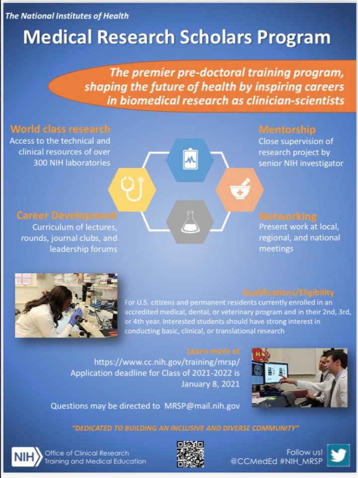 coqui_Ob's tweet photo. Medical, dental, or vet students interested in taking a research year should tune in this Thurs @ 1pm for an informational webinar about the #NIH_MRSP program. I am thoroughly enjoying the research, learning, networking, &amp; career development I am getting to engage in this year. https://t.co/K3yBPFy3ep
