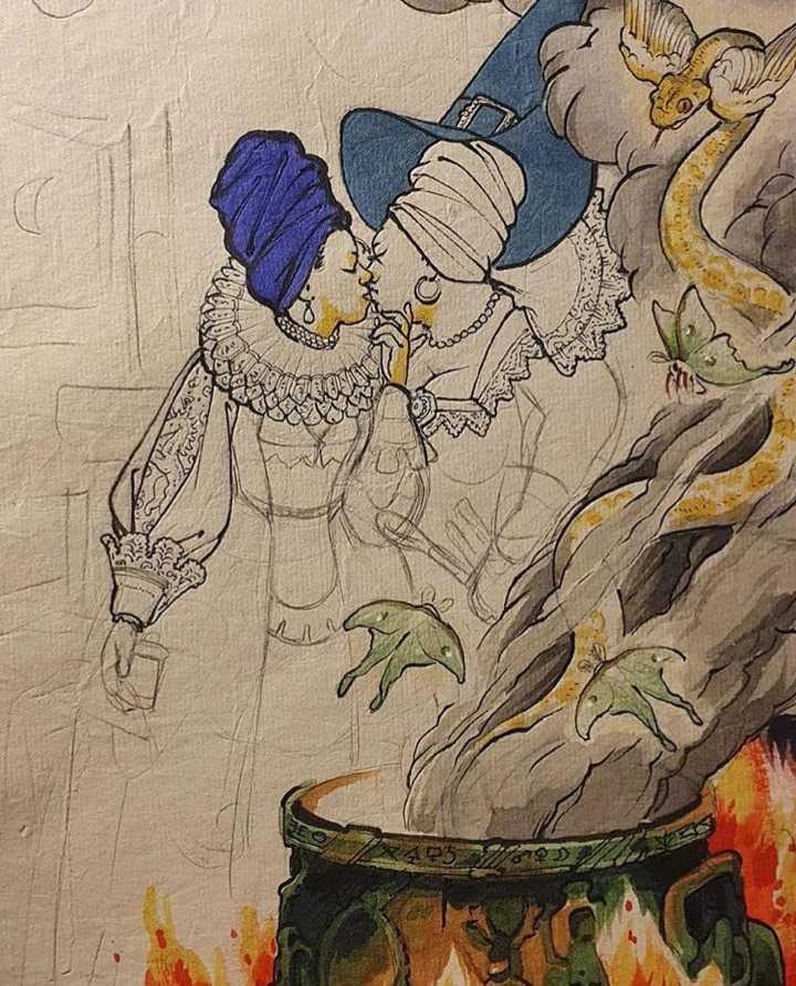 FelixdEon's tweet photo. A new painting I just finished, shared here with a few photos of the process. Now to paint some gender fluid witchy magic, before I start painting queer Christmas joy
#queerpagan #queerspirituality #lesbianmagic #blacklesbian #queerblack #gayblacklove #lesbianart #bodypositiveart https://t.co/Ozdyx2p6ae