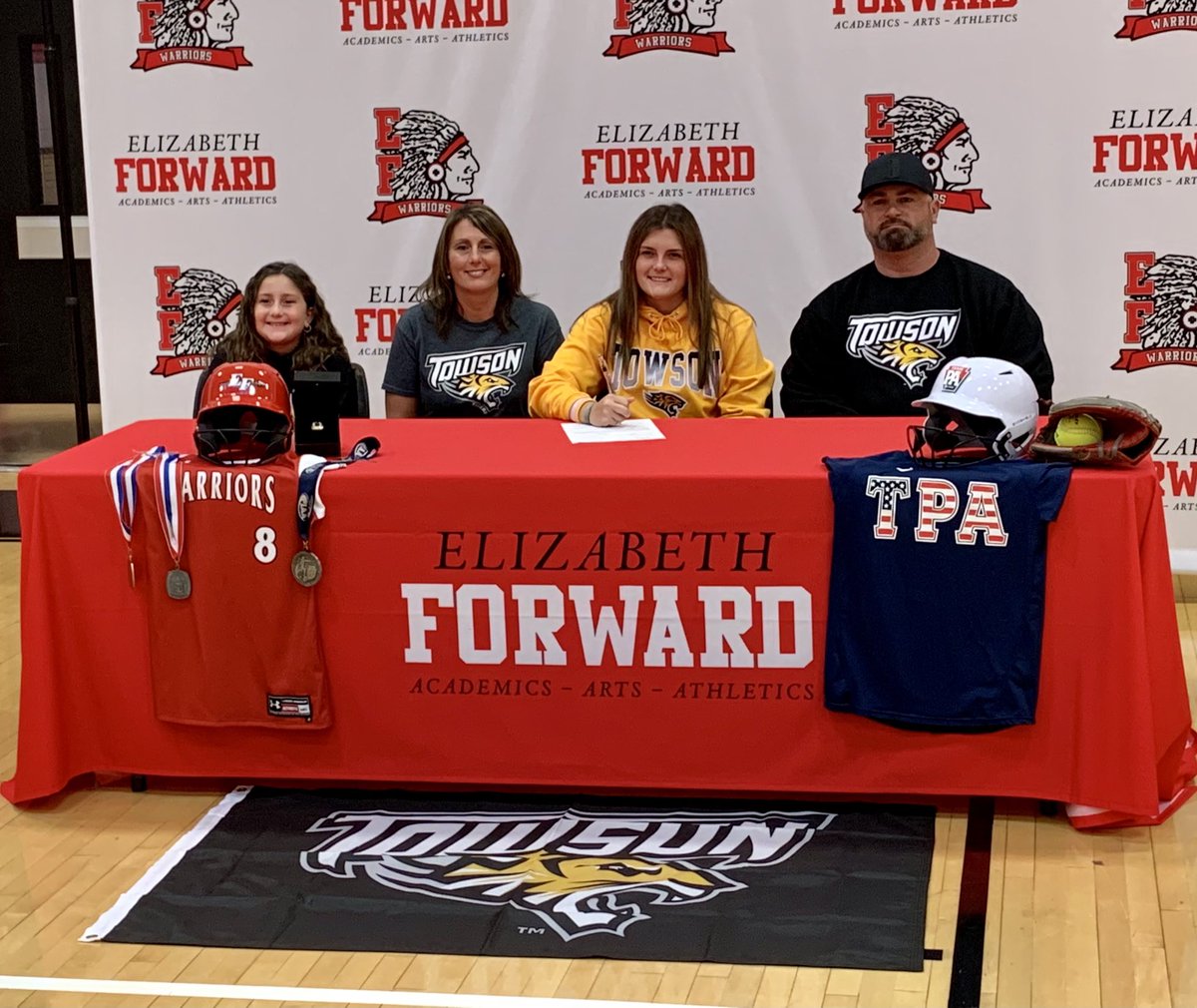 M_Routh68's tweet photo. Kailey Larcinese commits to Towson University. Go Tigers!!! #NationalSigningDay https://t.co/ZjZVyDn3ka