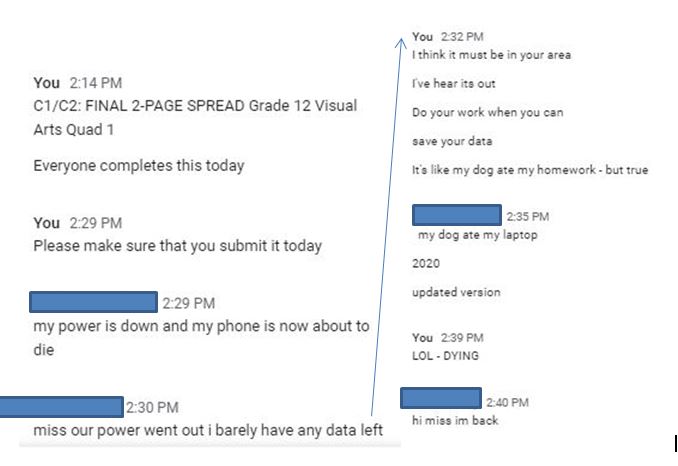 SLCI_LR3's tweet photo. When you're online with your Yearbook Class and can't stop laughing! #dog_atemylaptop #powerbackon #IAmBack https://t.co/z6SMyMaBrt