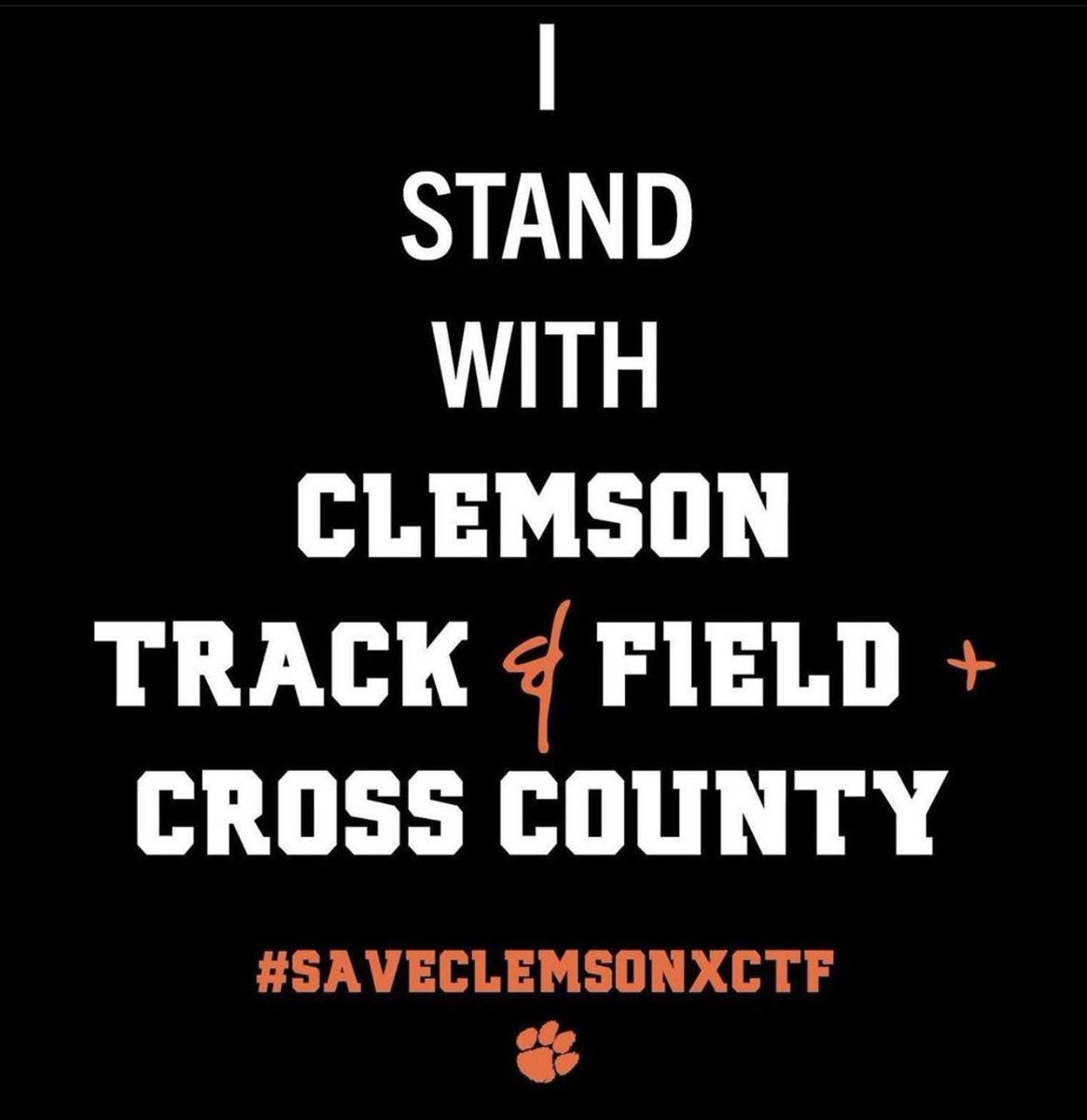 Retweet this if you REALLY stand with us. #saveclemsonxctf 💯