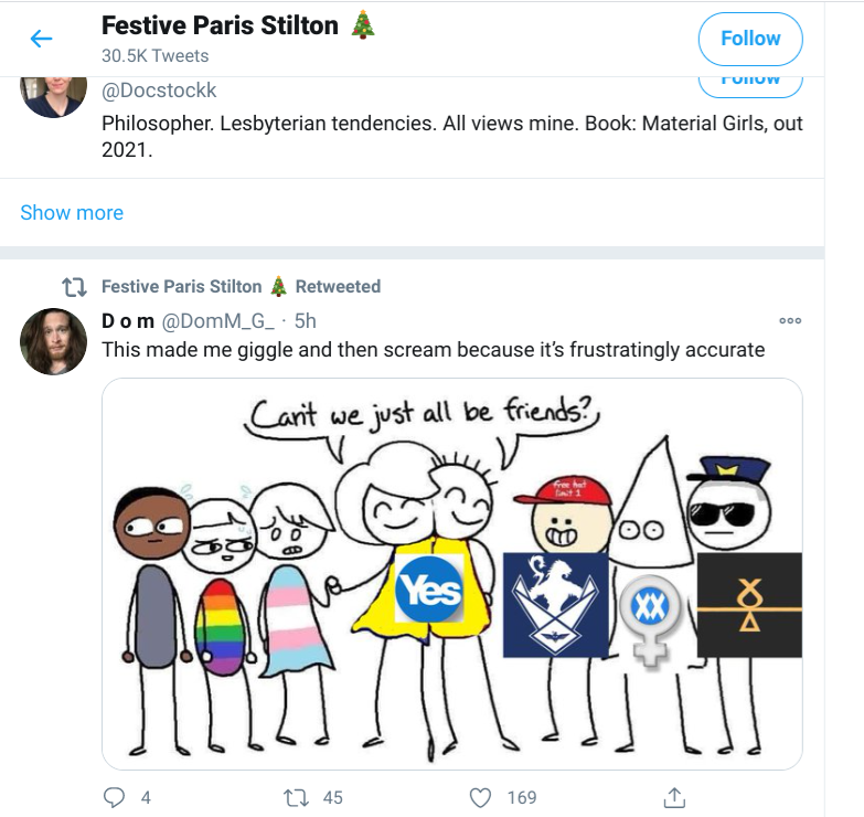 A young chap who once fancied himself as a candidate - before some of his obnoxious tweets came back to haunt him - also shared this post. We wonder if  @AlynSmith thinks this “crossed a line” or if, again, he is “more sinned against than sinning”? https://www.thescottishsun.co.uk/news/5355127/snp-holyrood-abuse-trans-rights-activist-election/