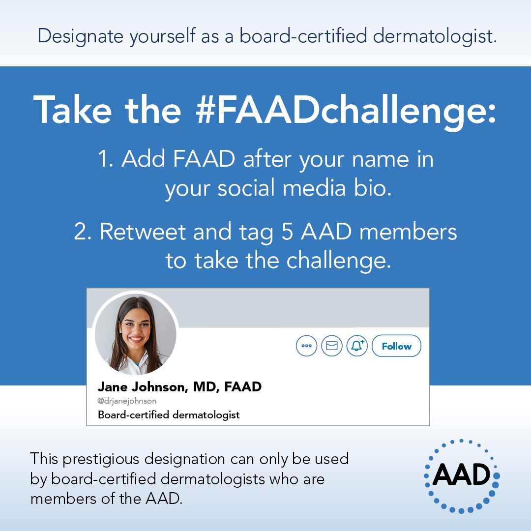 AADmember's tweet photo. Take the #FAADchallenge! Add FAAD after your name in your Twitter bio. Then, retweet and tag 5 fellow FAADs to do the same! https://t.co/aZKG30UXdE https://t.co/OI2IhOZ1LI