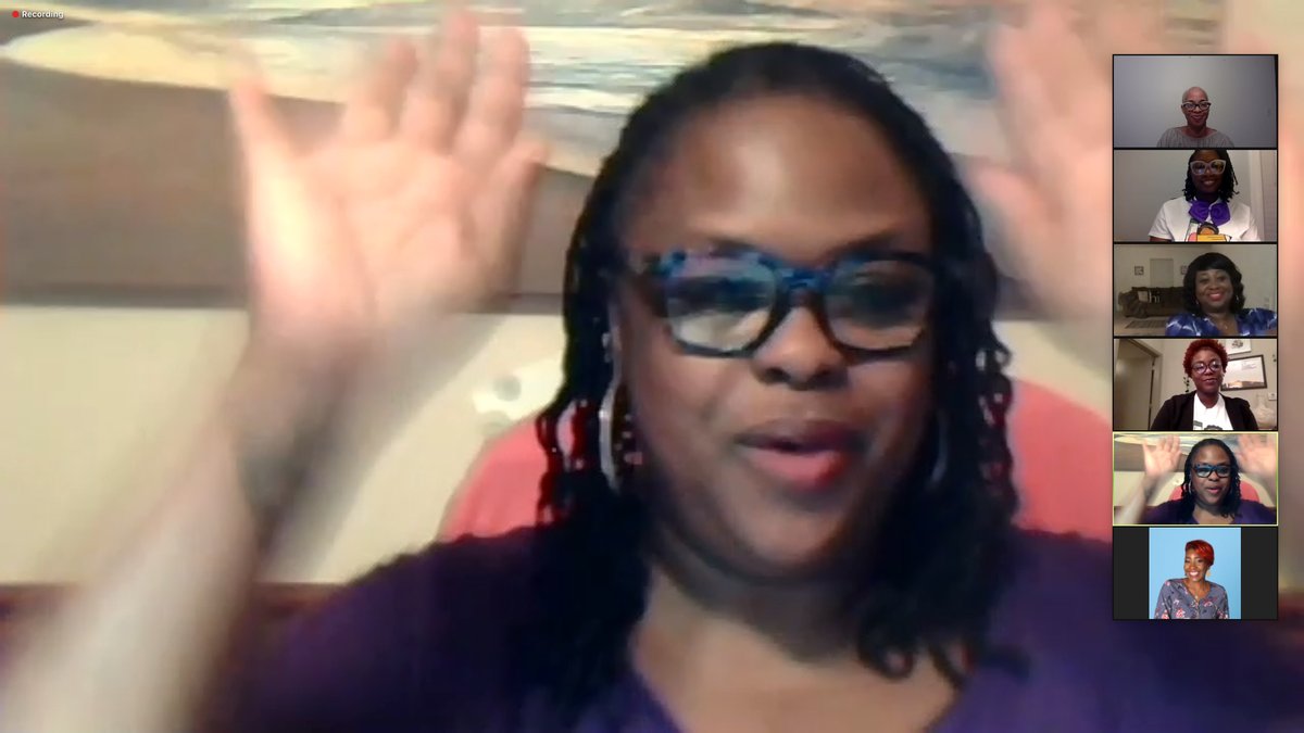 YWCAChasSC's tweet photo. WE 360 | We’re proud of our latest #WE360 grads! On Monday, these women celebrated their graduation from our program for women entrepreneurs of color with a virtual ceremony headlined by speaker Sharmin Washington. Pic: LaVanda gives the women a virtual high-five #EmpoweringWomen https://t.co/vP0XX5HJy1