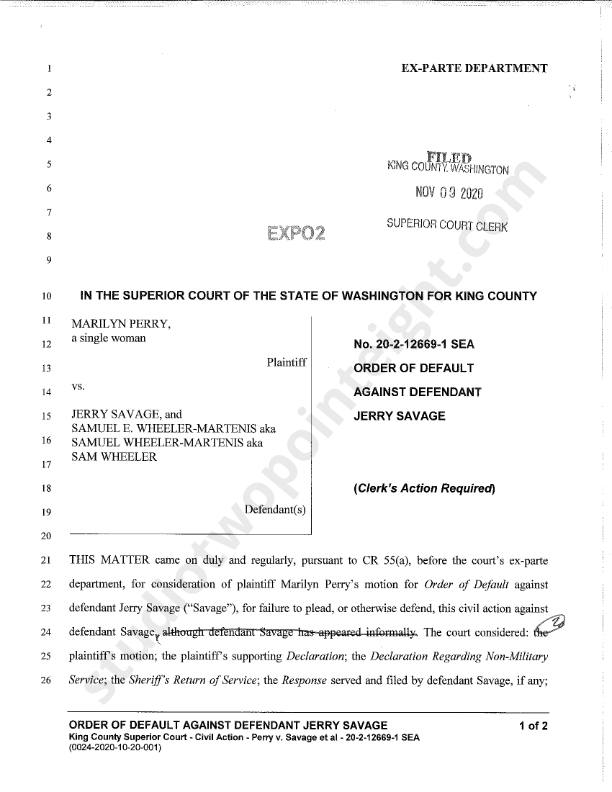 studio2point8's tweet image. On August 17, 2020 Studio 2.8 managing photojournalist Marilyn Perry filed a King County Superior Court lawsuit against local political activist Jerry Savage @survey_sample for defamation per se, assault and battery, and so on.
On November 9, 2020 Marilyn Perry WON her lawsuit!