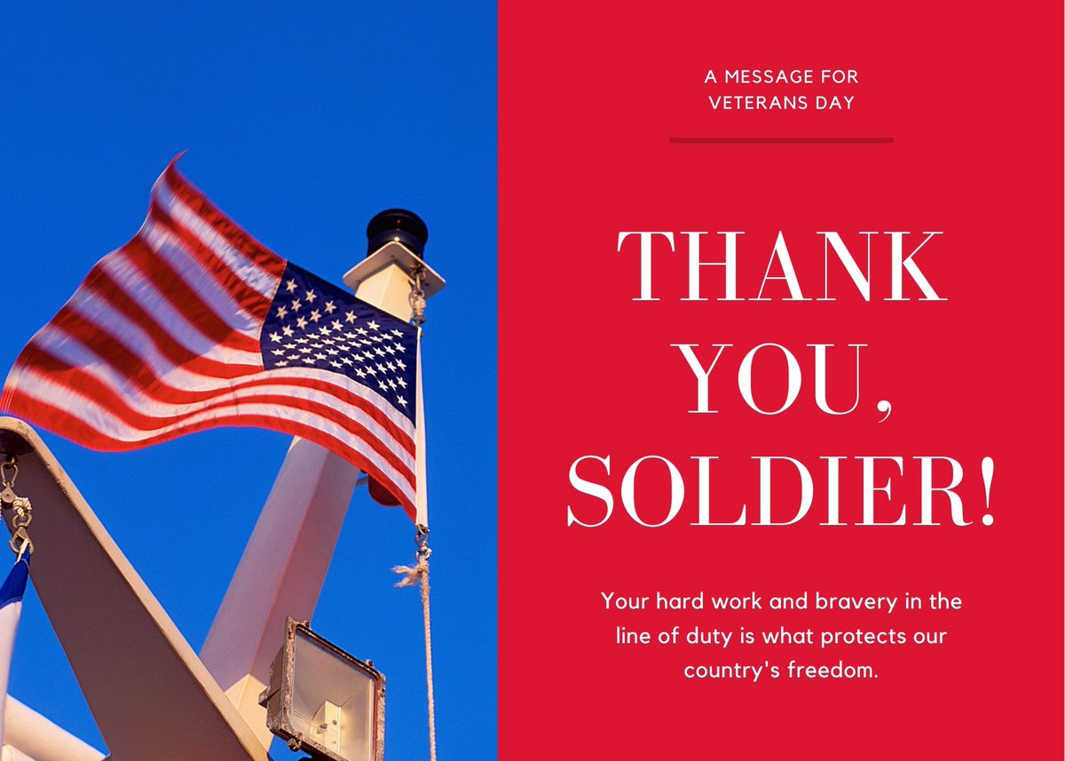Happy Veterans Day! Thank you to all those who have served, are currently serving, and their families. Today we honor your bravery and sacrifice.