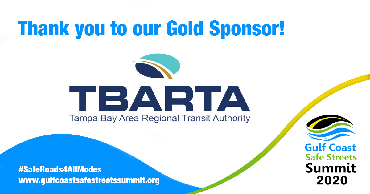 GulfCoastSSS's tweet photo. Thank you to our #GCSSS2020 Gold Sponsor, TBARTA! Their vision is a world-class transit system that connects and moves the Tampa Bay region. #saferoads4allmodes @TBARTA.TampaBay @TBARTA https://t.co/WOH9TUEfd9
