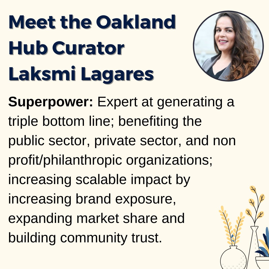 OaklandShapers's tweet photo. Meet Founding Curator of the Oakland Hub, Social Impact Guru, Development Strategist &amp;  Expert in Partnerships Laksmi Lagares  &amp; join us this week to meet our Shapers to discover what superpowers we are using to shape the world!
#Globalshapers #OaklandShapers  #ShapingUs https://t.co/dBMDGZwIq9