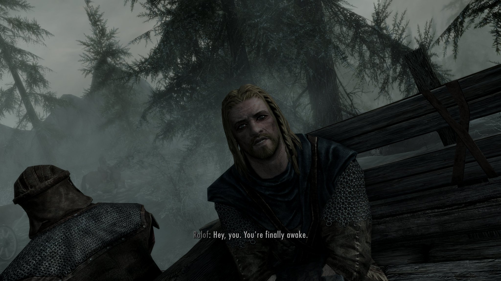 Uesp Hey You You Re Finally Awake Ralof Speaking The First Line Of Dialogue In The Elder Scrolls V Skyrim Images Are From The Original Version Of Skyrim And The Newer