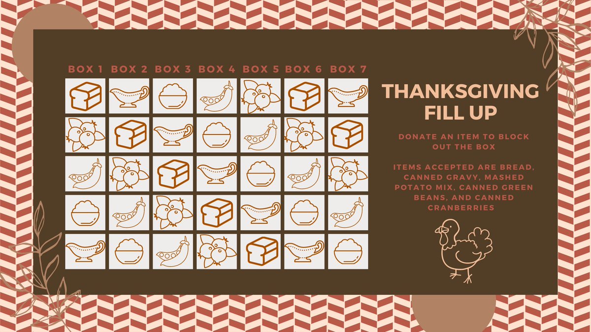 SFA_JGB's tweet photo. The Pantry is now accepting donations for our annual Thanksgiving Break Boxes. Donate an item on the list to add your name or profile pic to the graphic! 🦃

If you are a student staying on campus or in the Nac area for Thanksgiving Break, follow the QR Code to request a box! 🦃 https://t.co/BFU1dztwVh