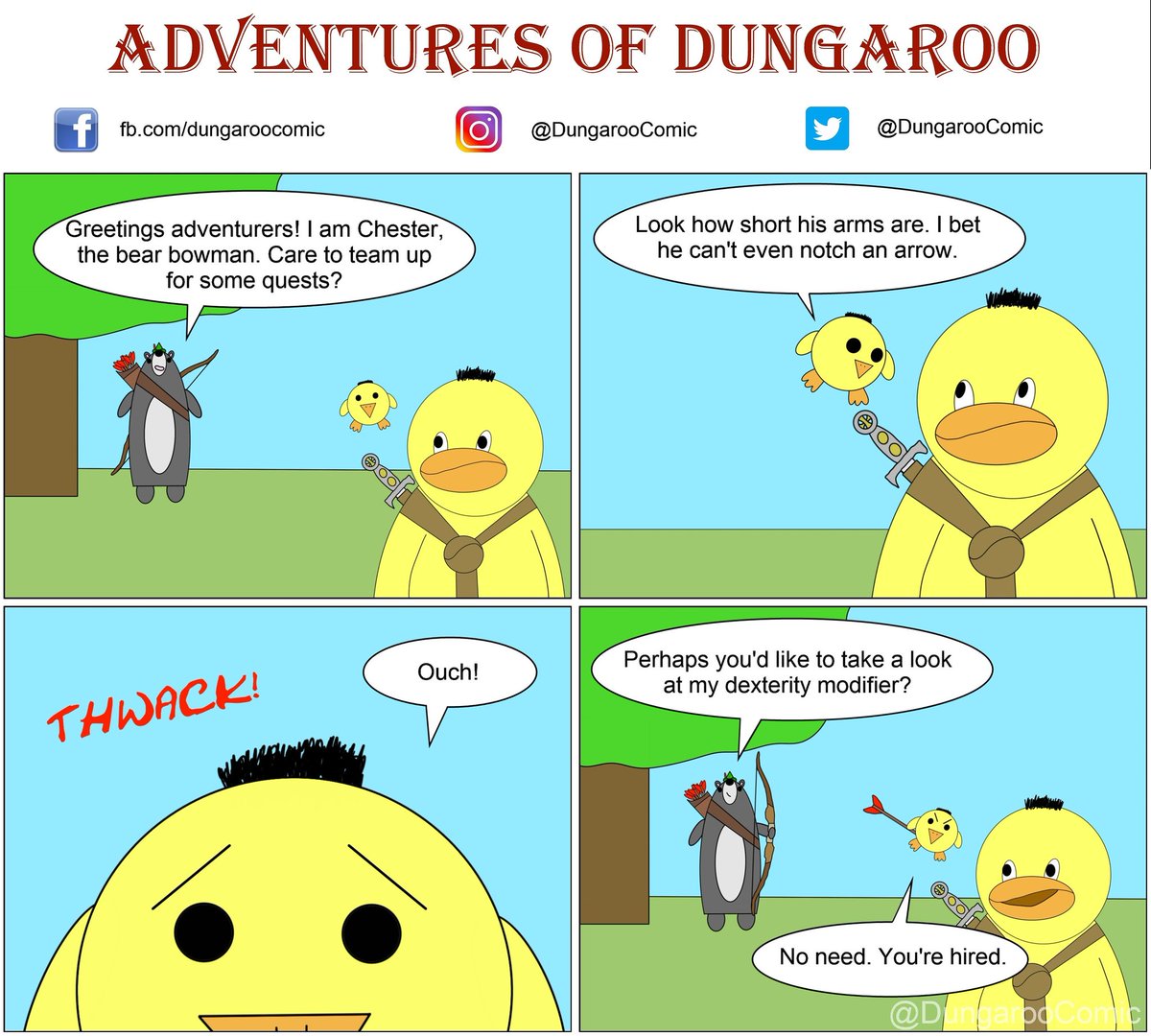 DungarooComic's tweet photo. Appearances can be decieving, but the #abilityscores never lie. #dungeonsanddragons #dnd #dexterity #archery #groupup #mmorpg #mmorpgmemes #mmorpggaming #tabletopgames #fantasy #baldursgate #elderscrolls #elderscrollsonline #worldofwarcraft #guildwars2 https://t.co/JycwT7p3QS