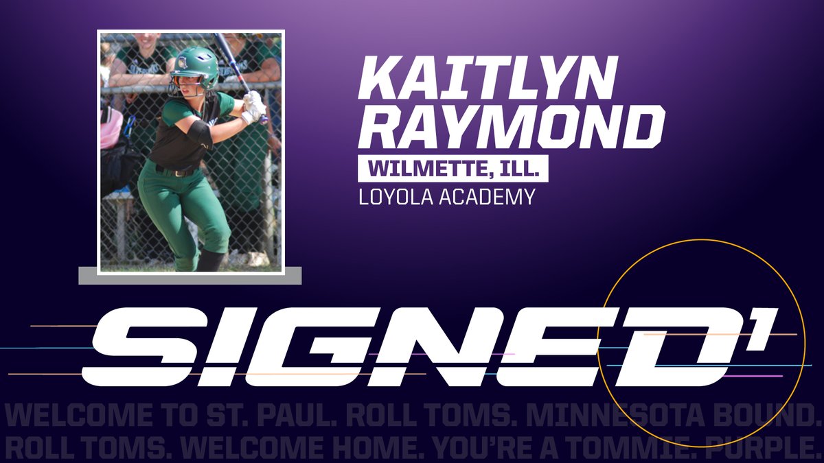 We are so happy to announce our first official 2021 commitment <a href="/raymond2021/">KK_Raymond2021</a>!! KK brings speed and finesse from the left side and in the OF. She is a fantastic student, athlete, and teammate. Welcome to <a href="/TommieAthletics/">St. Thomas Athletics</a> &amp; <a href="/UofStThomasMN/">University of St. Thomas</a>, KK! #builD1 #RollToms #Classof2021