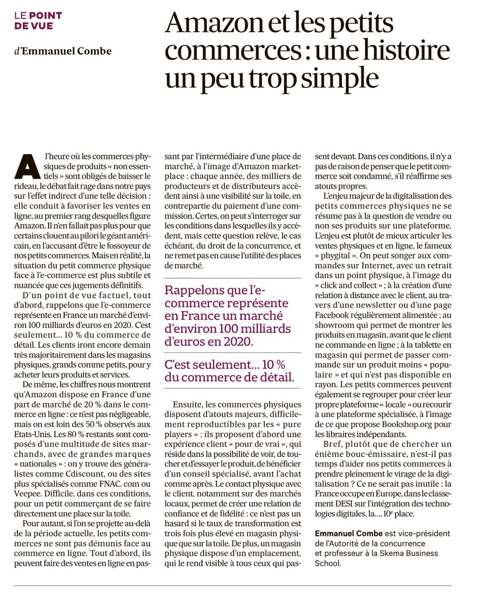 pierreAlzingre's tweet photo. #Amazon est l’arbre e-commerce qui cache une forêt de commerçants non digitalisés. Et qui doivent surtout créer une expérience client forte,en valorisant leur empreinte locale et durable.Un défi à relever d’urgence @LesEchos @yvespuget @InnoverCommerce @SUDLP_concours https://t.co/UtwrdPKVk5