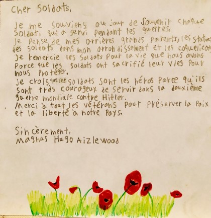 Les élèves de Mme Pina en 5e année devaient écrire à un soldat et coller la lettre sur un soldat fabriqué d'un médium de leur choix. Bravo à tous pour ce beau projet! #EMSBVirtual #jourdusouvenir #lestweforget #WeAreEnglishMTL