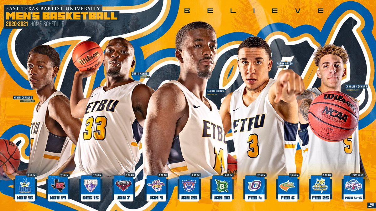 🔥2020-2021 HOME SCHEDULE🔥

Let’s keep Ornelas rocking this season!

#ETBU | #TexasTigers | #TigersUnite | #BELIEVEtbu