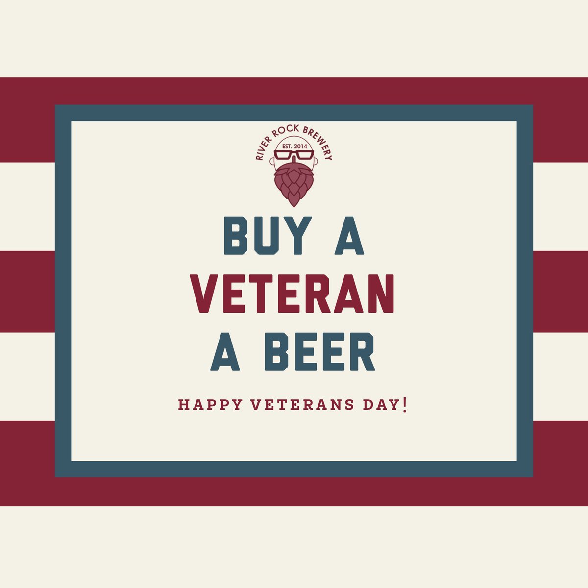 riverrockbrewer's tweet photo. Today we salute the ones who have risked their lives for our country... Thank you for your service veterans!  If you feel inclined to do so you can buy a beer for a veteran and put it on our “buy a friend a beer” board. #thankyou #army #marines #airforce #navy #coastguard https://t.co/fZpIwXbw30