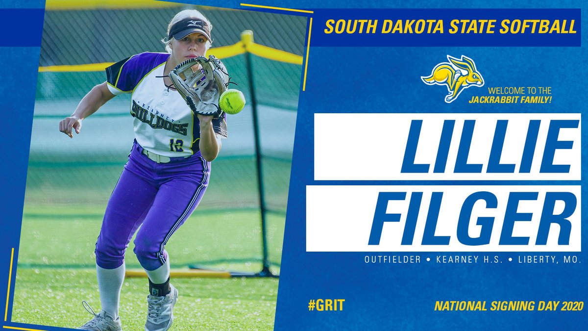 GoJacksSoftball's tweet photo. Speedy outfielder Lillie Filger from the Kansas City area is officially a Jackrabbit! #GRIT https://t.co/dHZwajEYcG