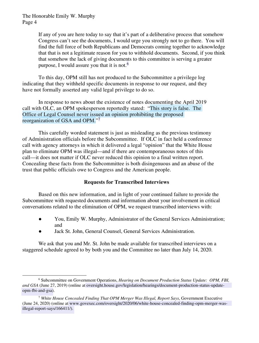 Good After  @GSAEmily I hope you‘ve taken the time to:-hire competent counsel -begged Trump for a preemptive pardon The 117th Congress is likely to make you waddle in for a straight up DC verbal shellacking AND I’M HERE FOR ITJuly 2020 Emily https://oversight.house.gov/sites/democrats.oversight.house.gov/files/documents/2020-07-01.CBM%20GEC%20to%20Murphy-GSA%20re%20TIs.pdf