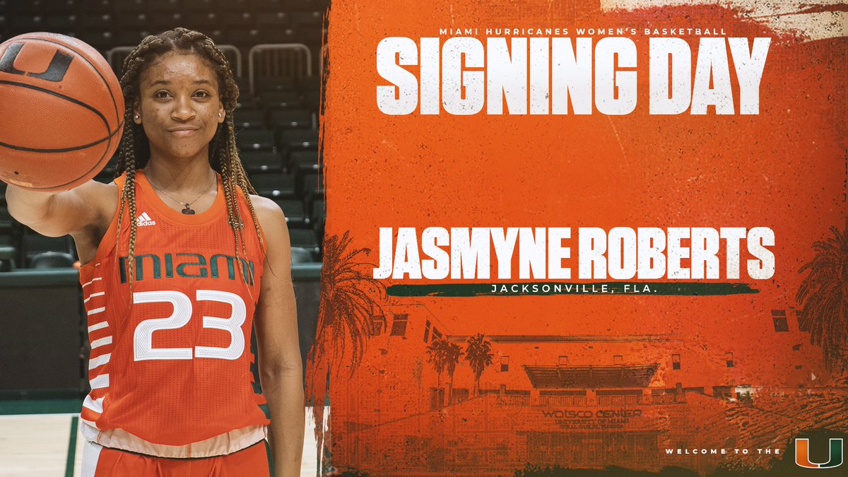 CanesWBB's tweet photo. A guard from Jacksonville, Florida:
–– J A S M Y N E R O B E R T S ––
Welcome to Miami, @roberts_jasmyne!
#21Squad x #ItsAllAboutTheU https://t.co/kzLsNaQMLO