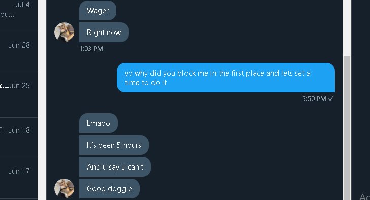nurahimself's tweet photo. This kid unblocks me for one second and then dodges smh ☹️😢 @KmokFN https://t.co/BvtVHdSl0z