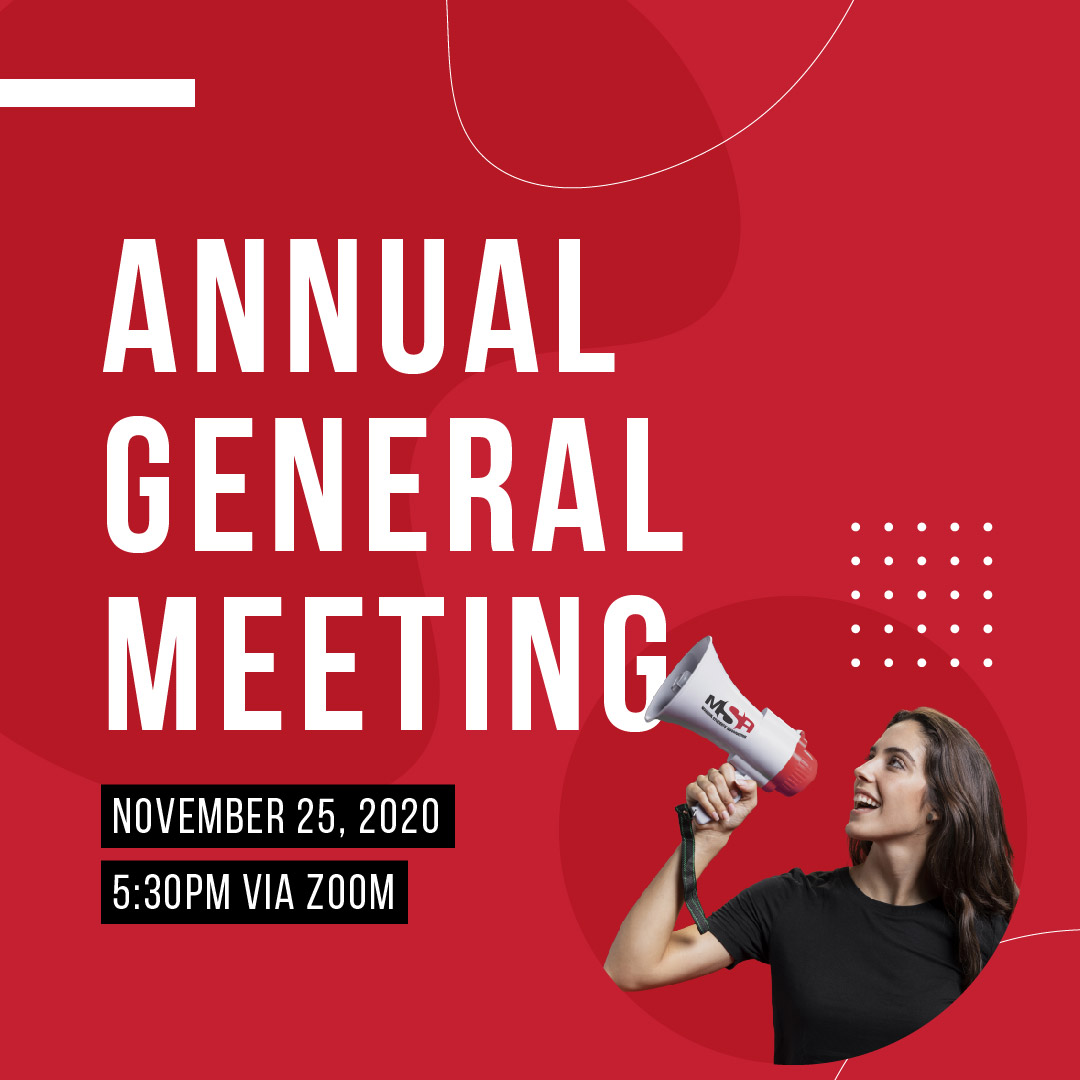 MSAmohawk's tweet photo. 📣 MSA Annual General Meeting, November 25th, 2020 at 5:30 pm, via Zoom! Watch for more details, coming soon. 📣
#MSA #LeanOnWe https://t.co/4GVlTbyy9e