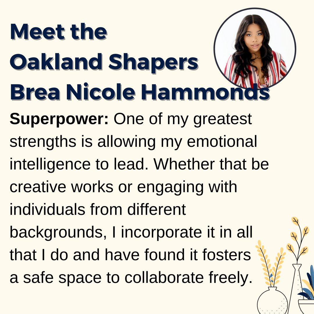 OaklandShapers's tweet photo. Meet Oakland Shaper, Actress, Creative Producer, and Model Brea Nicole Hammonds and join us this week to meet our Shapers to discover what superpowers we are using to shape the world!

#Globalshapers 
#OaklandShapers
#ShapingOakland
#ShapingUs https://t.co/iNUM0f6kxg