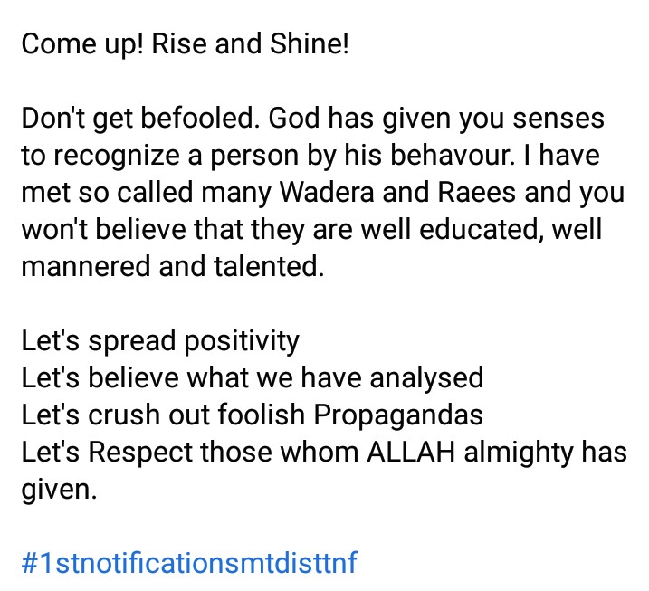 Ghaffara0999's tweet photo. Removing Misconceptions/Wrong Ideologies from thoughts of Youngsters.
#MustReadArticle
@FerozeJamali @ZLanjar @psfmansoor @BBhuttoZardari https://t.co/h7Oq9LFdud