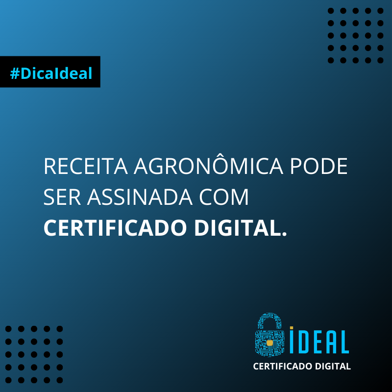certificaideal's tweet photo. O uso da assinatura manual para “receita agronômica” e “atesto de visita” permanece sendo aceito em alternativa à utilização da assinatura eletrônica, que os profissionais poderão utilizar, por meio de certificado digital.
#CertificadoDigital #AssinaturaDigital #Agro https://t.co/P9JuRImizv