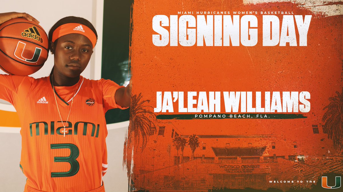CanesWBB's tweet photo. A guard from Pompano Beach, Florida:
–––- J A ' L E A H W I L L I A M S –––-
Welcome to Miami, @SlimLeah3!
#21Squad x #ItsAllAboutTheU https://t.co/myjxp7lHIY