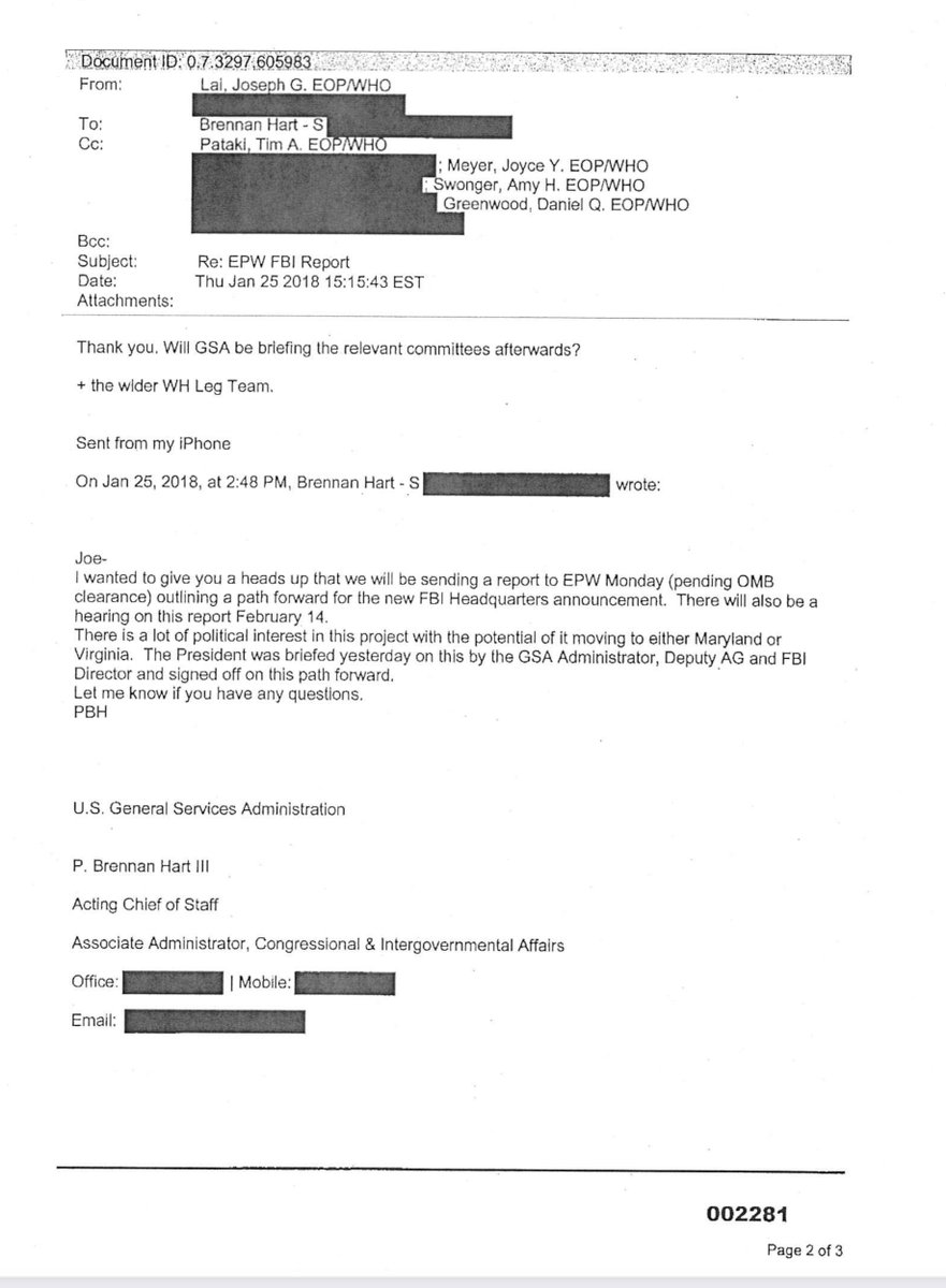 -  @GSAEmily again you ordering your staff to delete & shred docs, ask yourself:”how will I fair in prison”—> what you did re FBI HQ & Trump’s DC hotelyour shit is foul & I hope you have a really good attorney The 117th Congress will be coming for you https://oversight.house.gov/sites/democrats.oversight.house.gov/files/documents/Emails%20on%20FBI%20HQ%20Decision.pdf