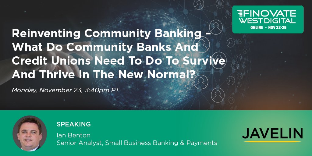 📅 Less than two weeks away before #FinovateWest Mark your calendars for <a href="/ianfbenton/">Ian Benton</a> 

#SBB #Banking #CU #CreditUnion <a href="/Finovate/">Finovate</a>