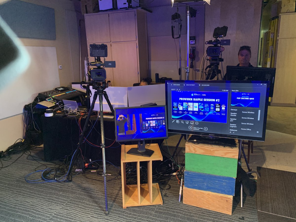 SVF_LTD's tweet photo. Another live #virtualevent in the #spectrumstudio today. #videoproduction #panasonic #dvx200 #sonymonitor #tricaster #phoenix https://t.co/OyjV3cbh8Q