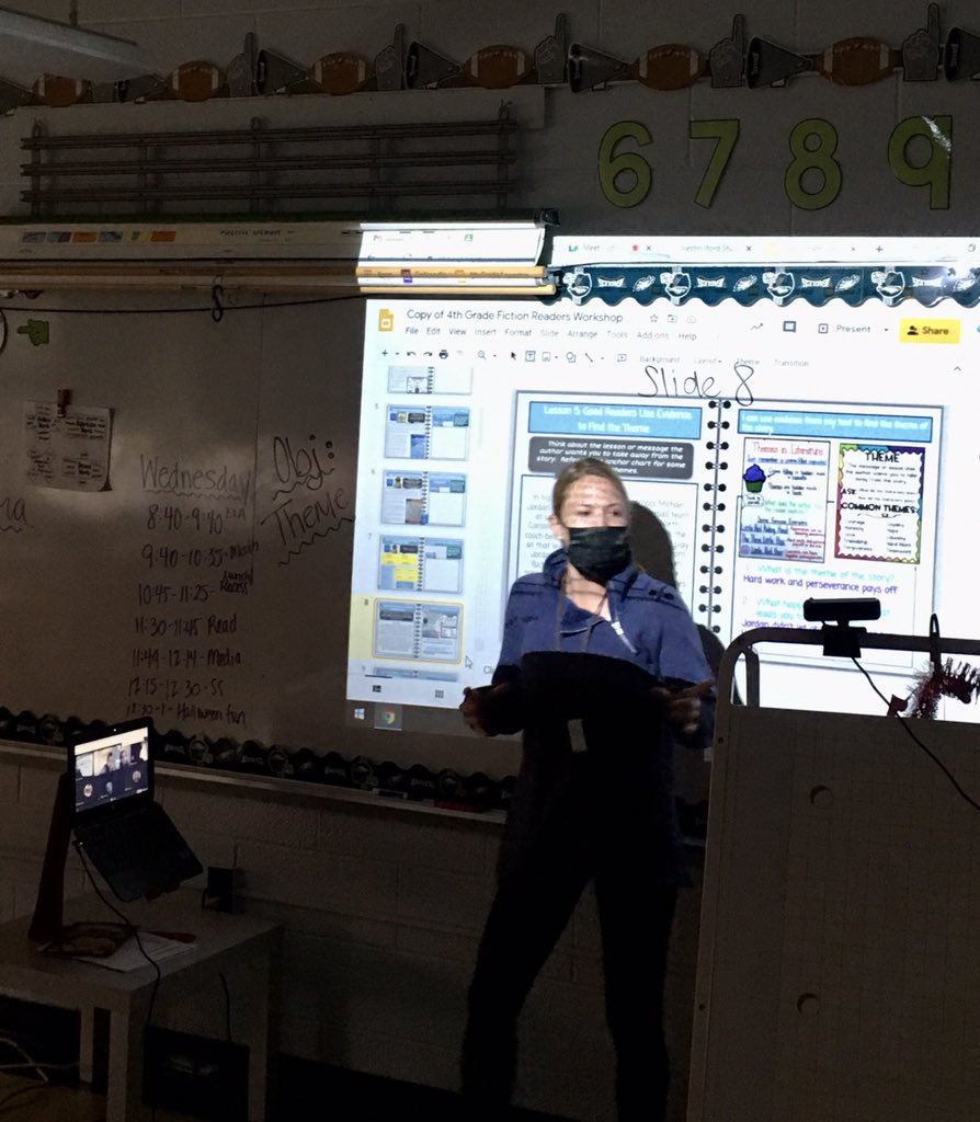 MrsJVMiller's tweet photo. Not all rockstars perform on a stage! This morning @MsKimberlyVolz was “performing” one of her favorite lessons to her in person students and well as her at home learners! @WestMilfordSupt @daniel_novak_WM https://t.co/vR9uZGPLMC