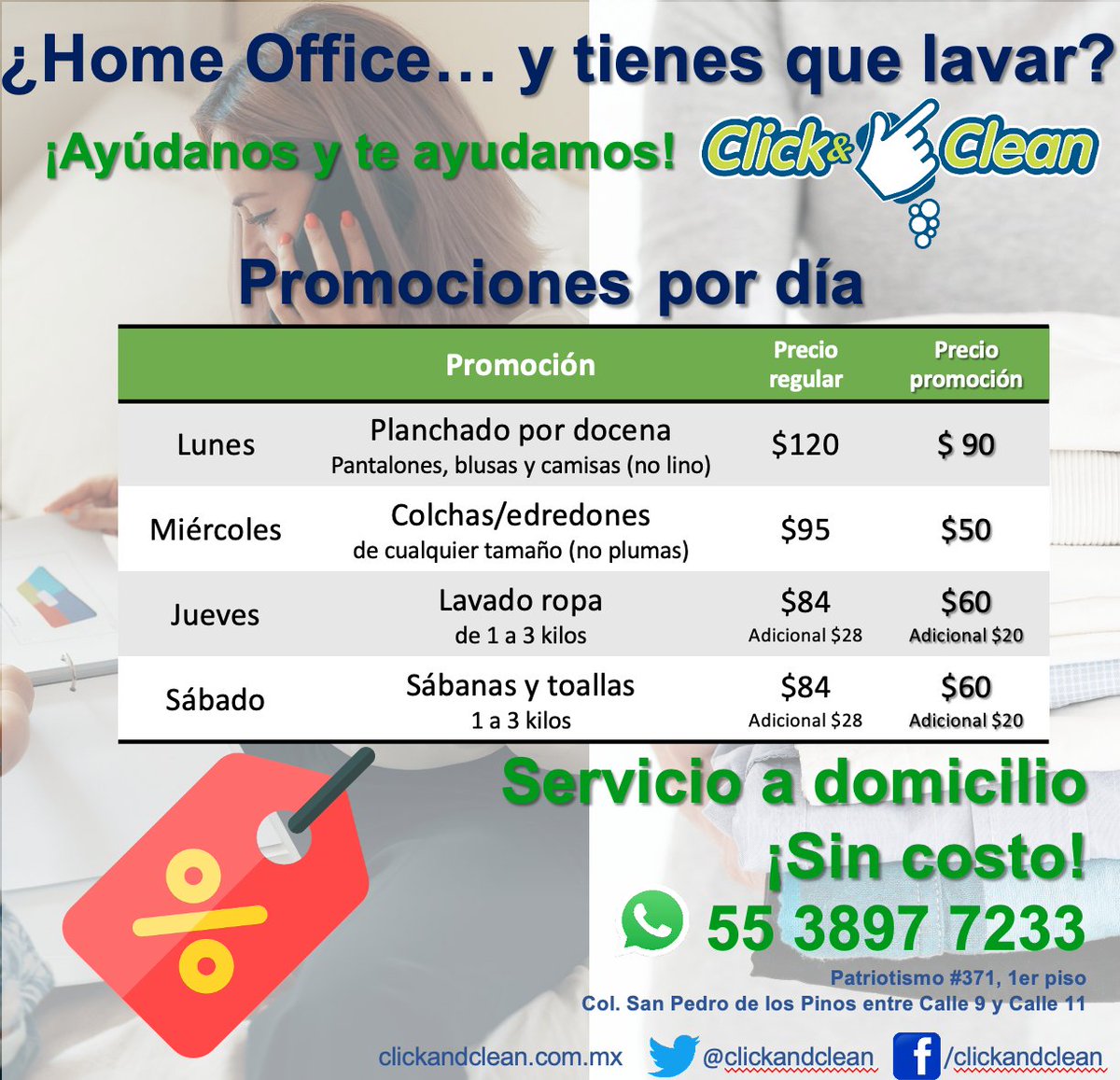 ClickandClean's tweet photo. Si en esta ocasión a ti no te sirve esta promo, a nosotros nos ayuda mucho tu retweet. Mil gracias!

Tenemos espacios para el miércoles de Colchas y Edredones y estamos agendado la recolección del jueves d lavado de ropa!

¿Ya te anotaste?

@eje_universidad

WhatsApp 55 3897 7233 https://t.co/xDuTfH3nLS