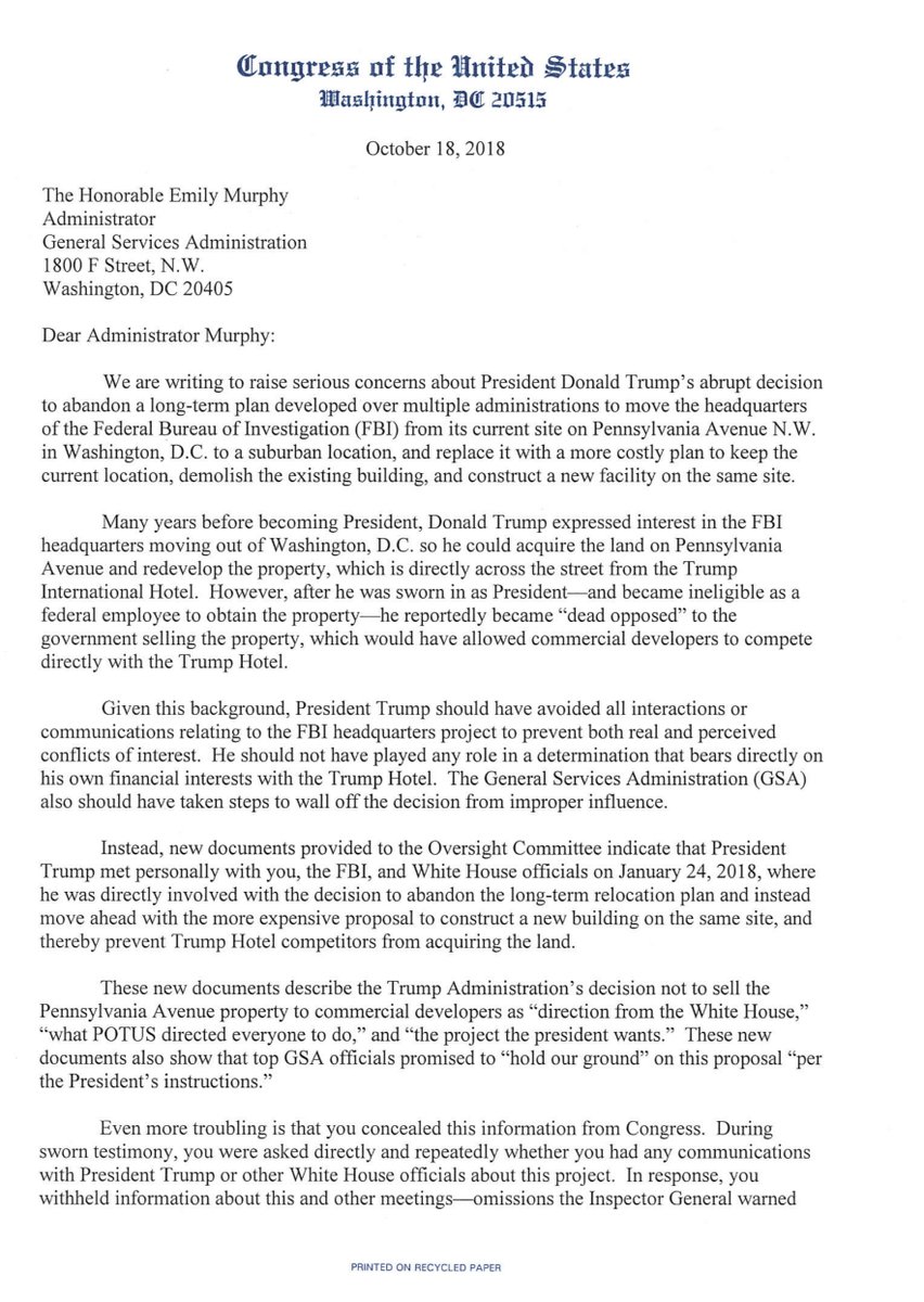 Alex I’ll take  @GSAEmily OBSTRUCTING A LAWFUL investigation for 10-15 years in prison for today’s daily doubleWhispers - even after you leave Govt Service Emily you’ll be lucky if you aren’t indictedNever ForgetNever Forgotten2018 Mitch meets 2021 LOLs https://oversight.house.gov/sites/democrats.oversight.house.gov/files/documents/Emails%20on%20FBI%20HQ%20Decision.pdf