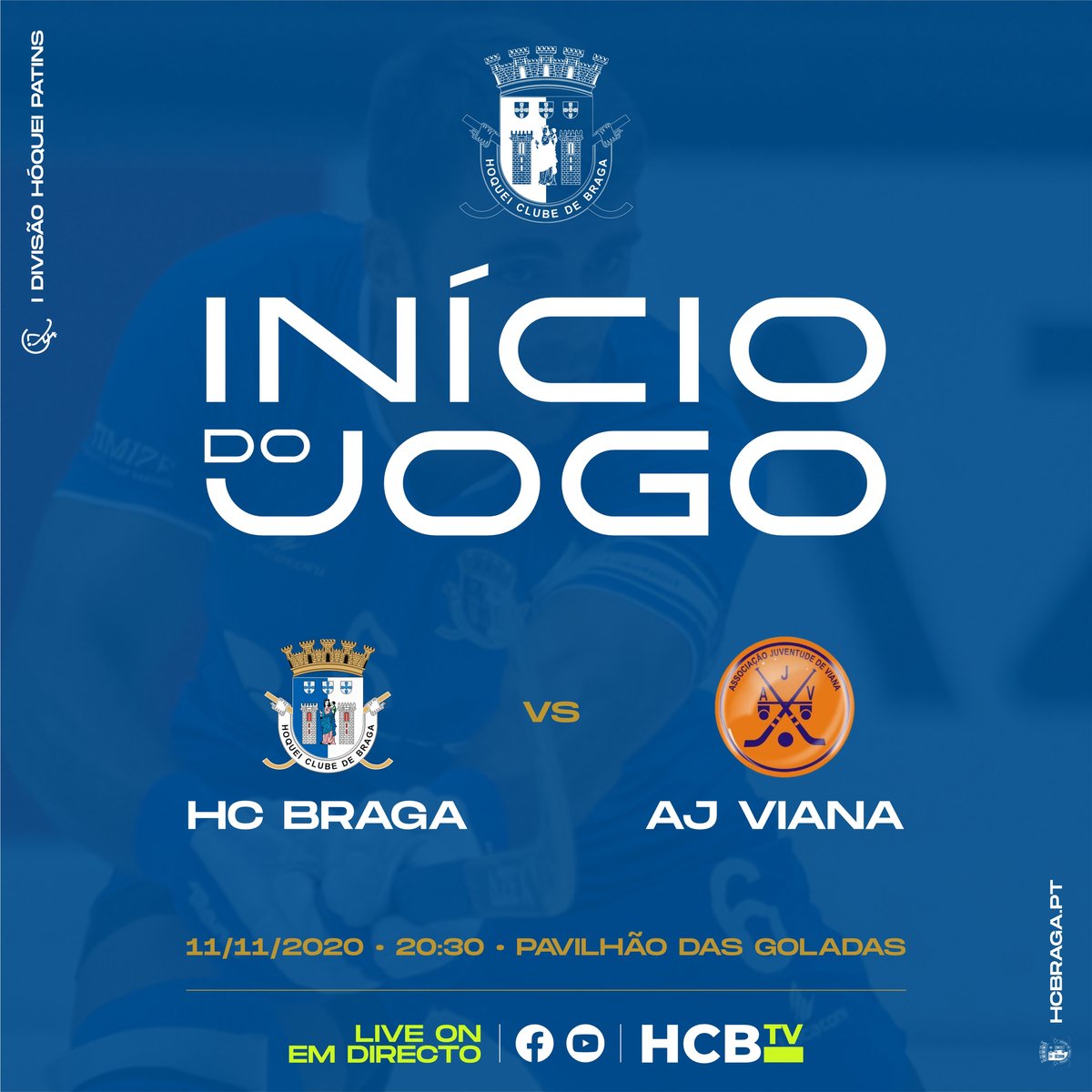 Inicia o jogo 🏑 hoje entramos em jogo de camisola branca ⚪⚪

HC BRAGA 🔹 AJ VIANA

segue em direto no nosso facebook ou no youtube. 🎥HCBtv

Juntos somos mais fortes! #hcbraga #hcb #hoqueibraga #braga