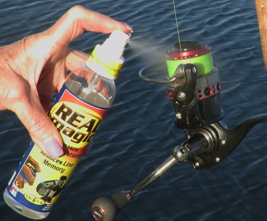 Real Magic works on mono, flouro, fly, braid and even Dacron! Cast further and reduce line memory with Real Magic!